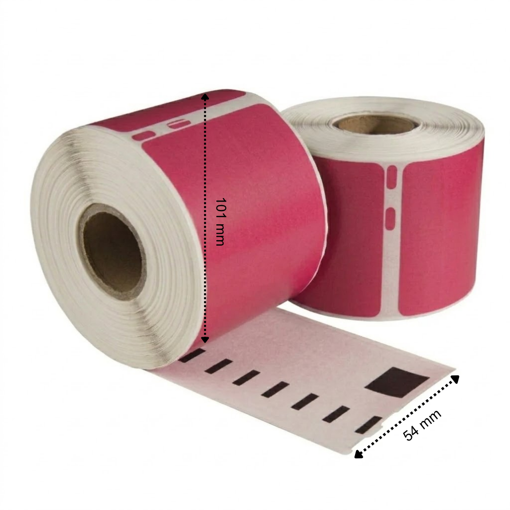Dymo 99014 Roze compatible labels, 101 mm x 54 mm, 220 etiketten, permanent