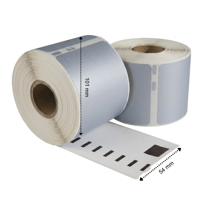 Dymo 99014 Zilver compatible labels, 101 mm x 54 mm, 220 etiketten, permanent