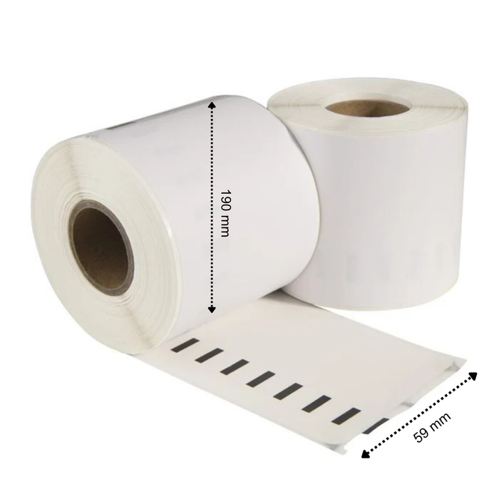 Dymo 99019 compatibele etiketten 190x59 mm – 110 witte, permanente etiketten