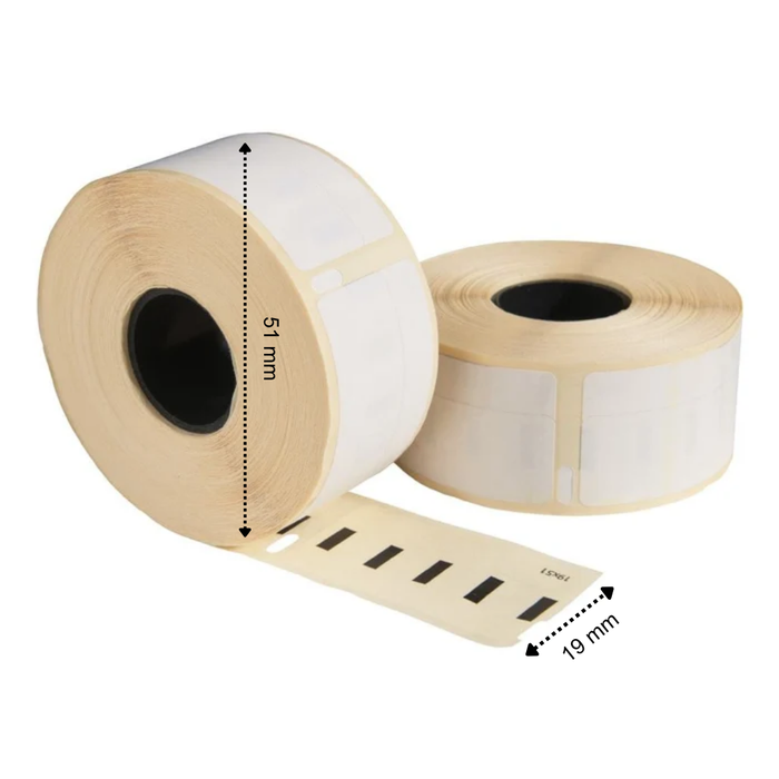 Dymo 11355 verwijderbaar / S0722550 compatible labels, 19 mm x 51 mm, 500 etiketten per rol, wit