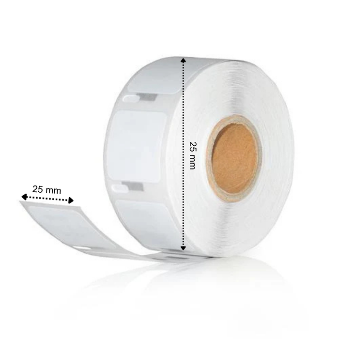Dymo S0929120 compatible labels, 25 mm x 25 mm, 750 etiketten per rol, wit, permanent
