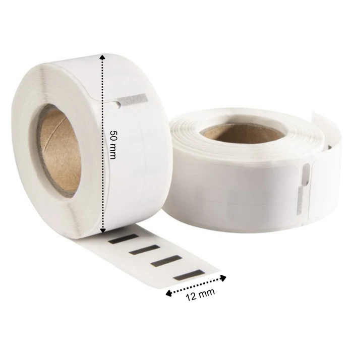 Dymo 99017 / S0722460 compatible labels, 50 mm x 12 mm, 220 etiketten per rol, wit, permanent