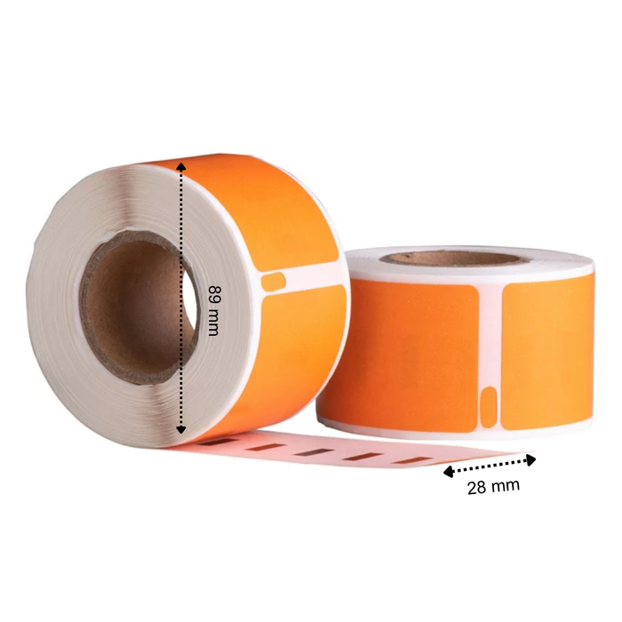 Dymo 99010 oranje compatible labels, 89 mm x 28 mm, 260 etiketten, permanent