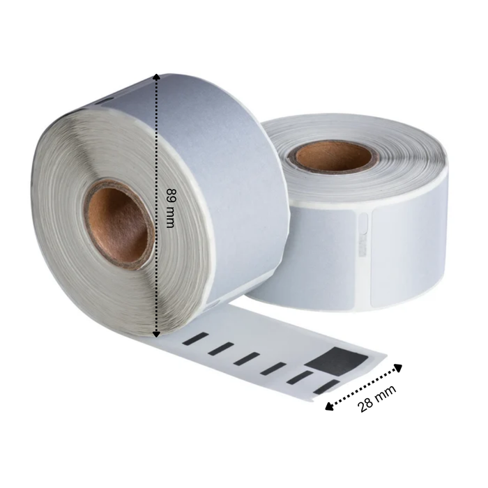 Dymo 99010 Zilver compatible labels, 89 mm x 28 mm, 260 etiketten, permanent