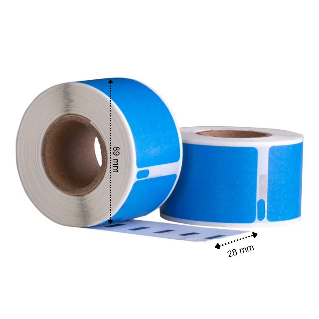 Seiko SLP-2RLH Blauw compatible labels, 89 mm x 28 mm, 260 etiketten per rol