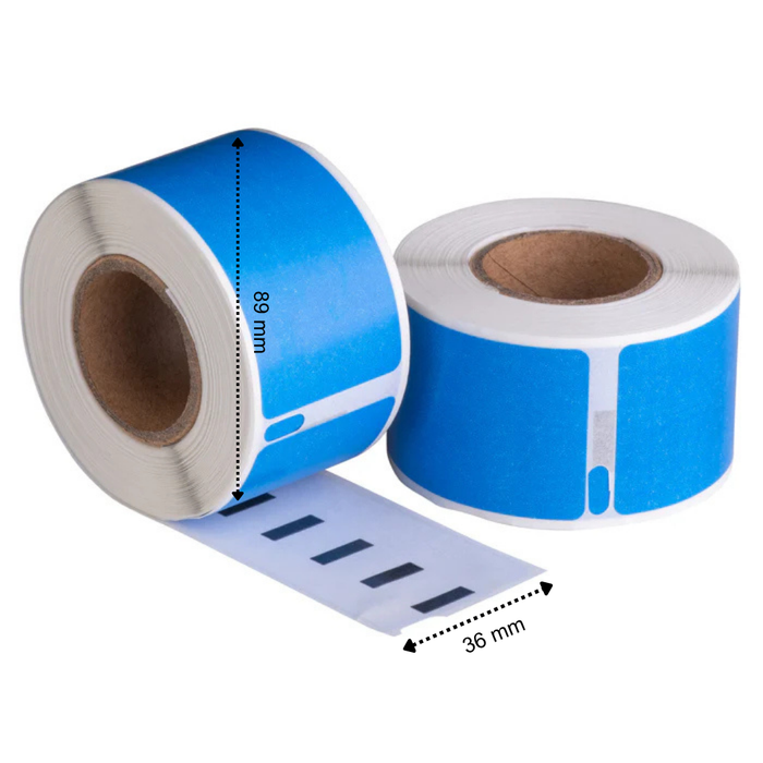 Dymo 99012 Blauw compatible labels, 89 mm x 36 mm, 260 etiketten, permanent