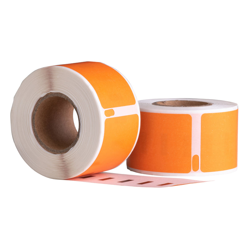 Étiquette thermique, 57 mm x 32 mm Orange, 1500 étiquettes par rouleau, noyau 25 mm, ECO, permanente