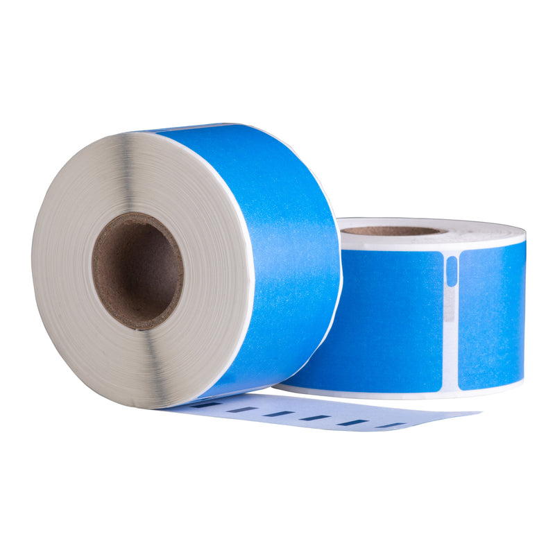 Étiquette thermique, 57 mm x 32 mm Bleu, 1500 étiquettes par rouleau, noyau 25 mm, ECO, permanent