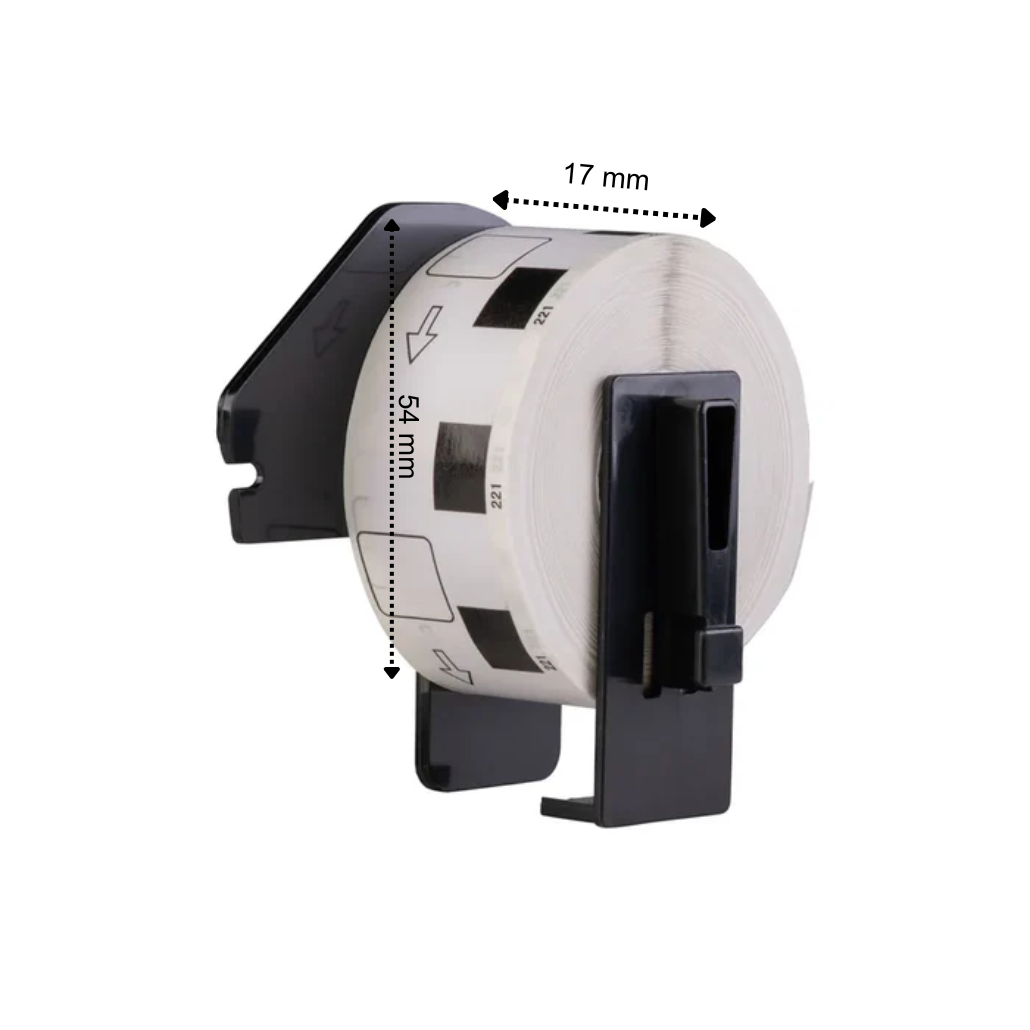 Brother DK-11204 compatible labels, 17 mm x 54 mm, 400 etiketten per rol, incl brother houder, permanent