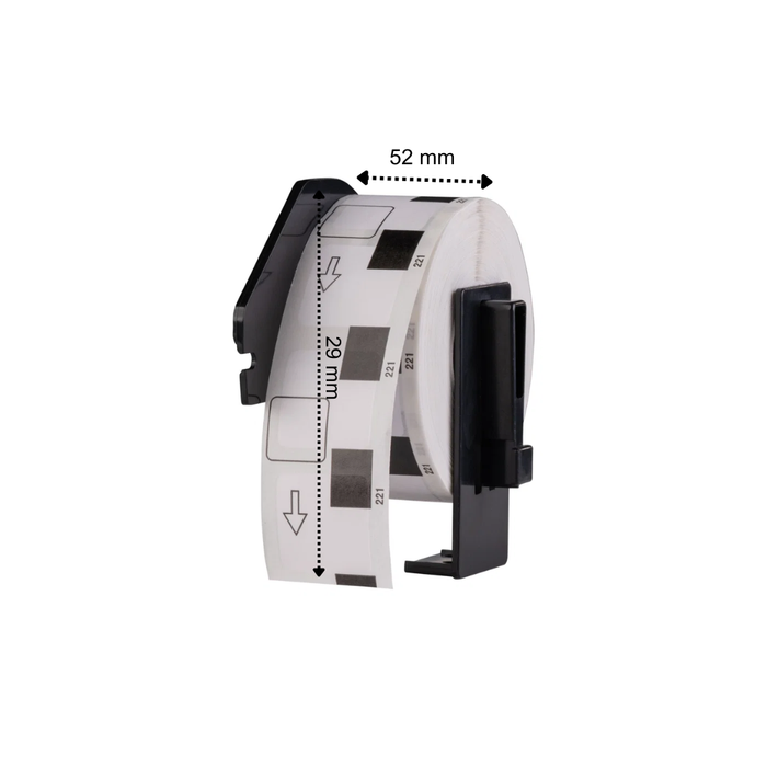 Brother DK-11226 compatible labels, 52 mm x 29 mm, 1.000 etiketten per rol, incl brother houder, permanent