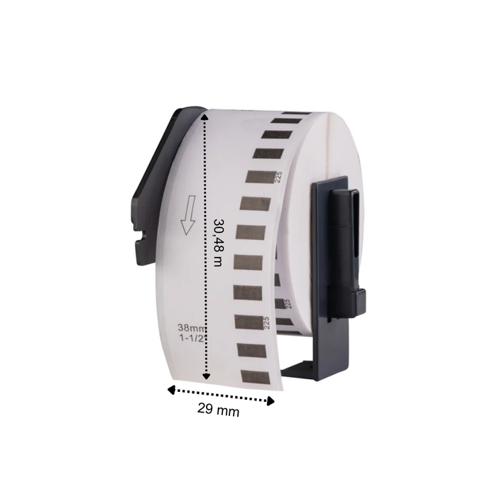 Brother DK-22210 compatible labels, 29 mm x 30,48 m, incl brother houder, permanent