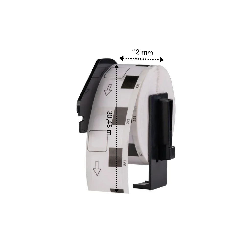 DK-22214 compatible labels, 12 mm x 30,48 m, incl brother houder, permanent