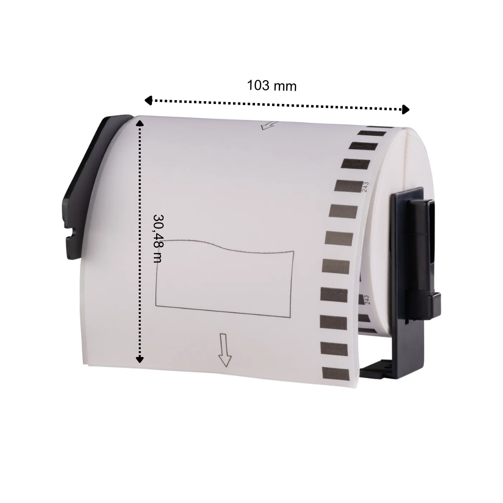DK-22246 compatible labels, 103 mm x 30,48 m, incl brother houder, permanent