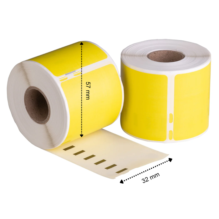 Dymo 11354 Geel compatible labels, 57 mm x 32 mm, 1000 etiketten, permanent