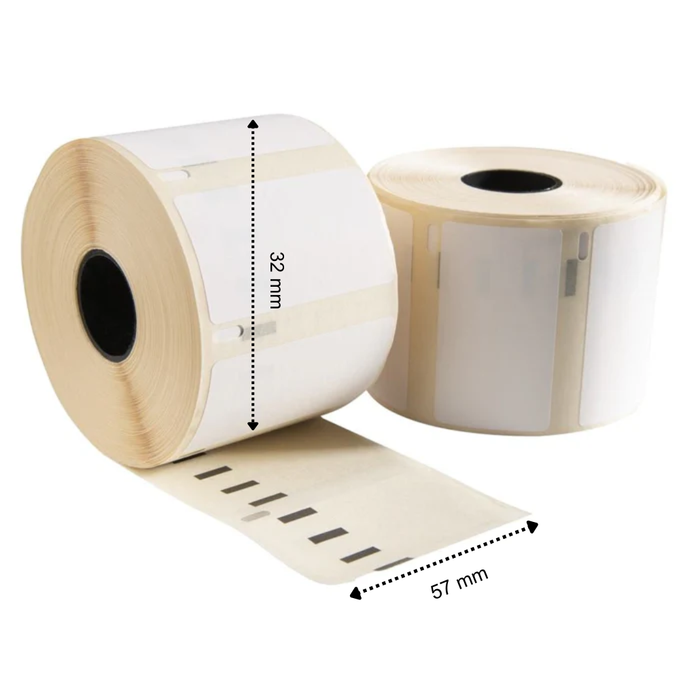 Dymo 11354 verwijderbaar / S0722540 compatible labels, 57 mm x 32 mm, 1000 etiketten per rol, wit