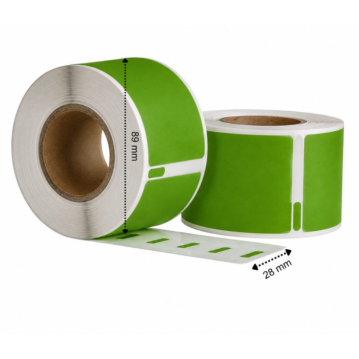 Dymo 99010 groen compatible labels, 89 mm x 28 mm, 260 etiketten, permanent
