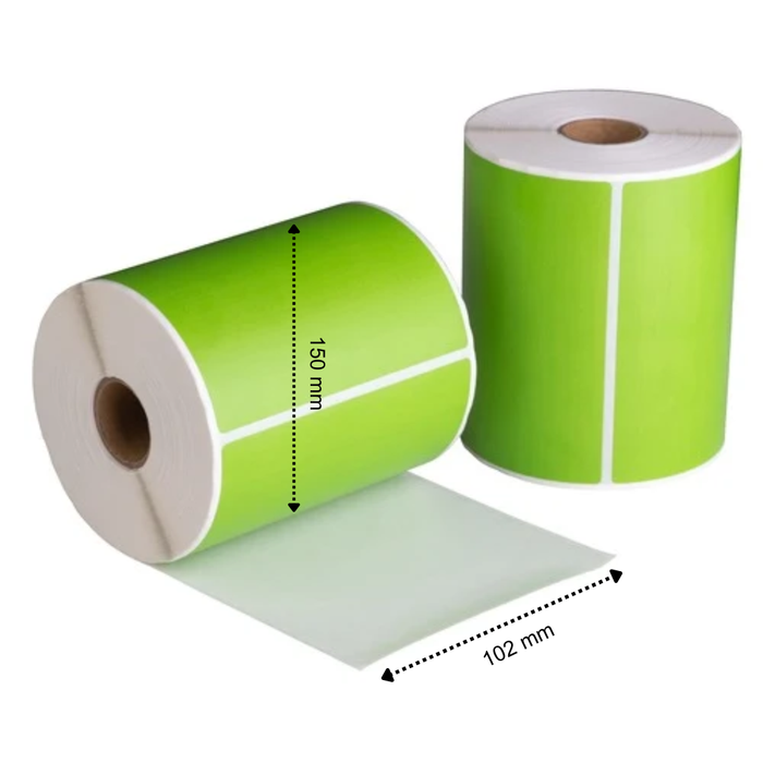 Verzendetiketten Groen 102x150 mm 280 Labels per Rol Kern 25 mm Thermisch ECO Permanent