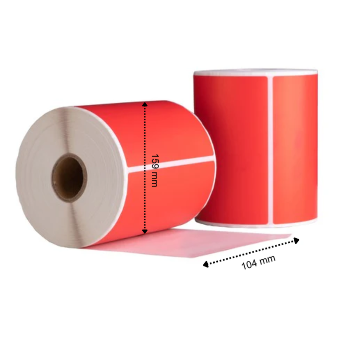 Dymo 4XL/S0904980 Labels Compatible, 104 mm x 159 mm, 220 etiketten, rood, permanent