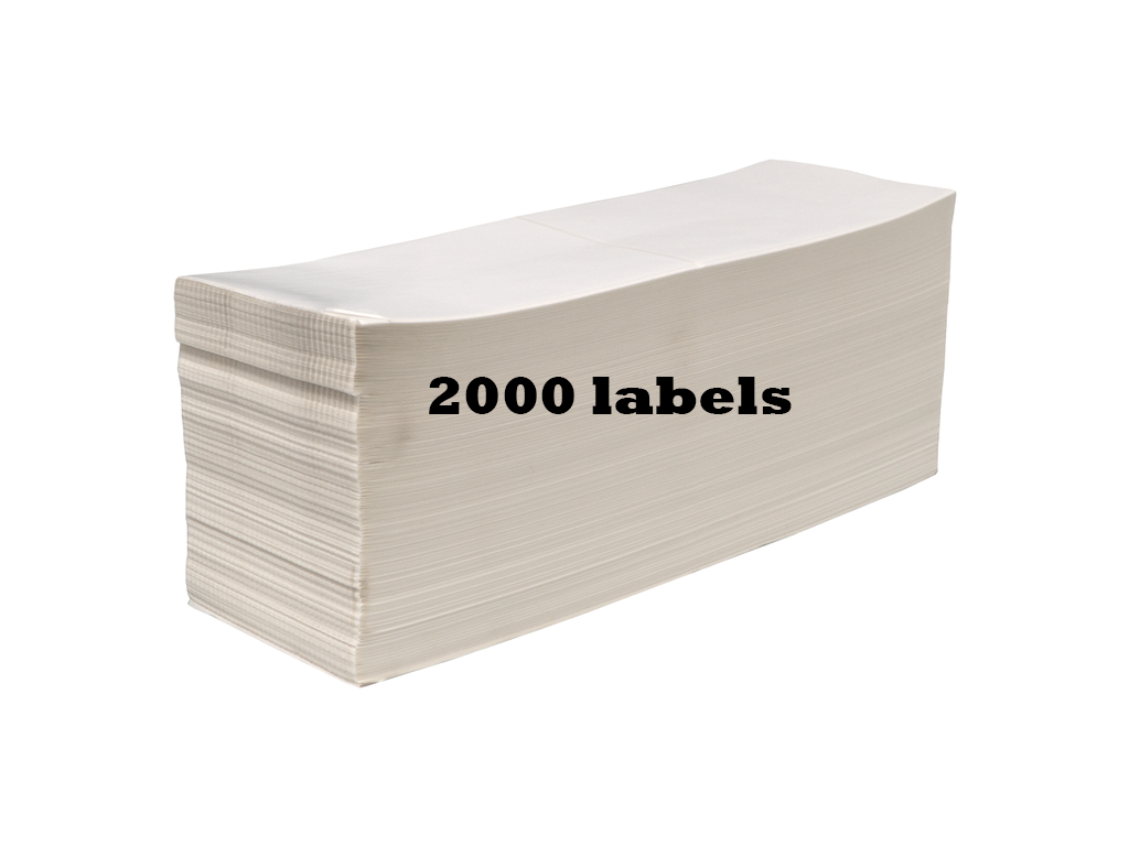 Fanfold verzendetiketten, 102 mm x 150 mm, 2000 etiketten per doos, Thermisch ECO, permanent