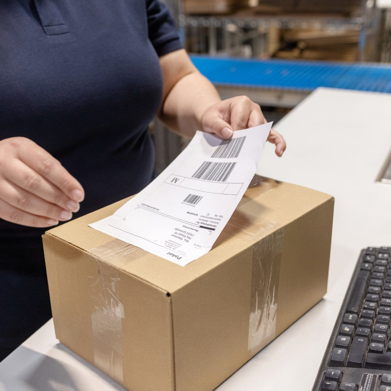 PostNL verzendetiketten, 102 mm x 150 mm, 300 etiketten per rol, kern 25 mm, wit, Thermisch ECO, permanent met perforatie