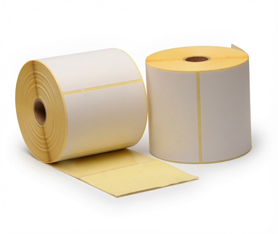 Thermisch etiket, 67 mm x 42 mm, 1200 etiketten per rol, kern 25 mm, wit, ECO, permanent