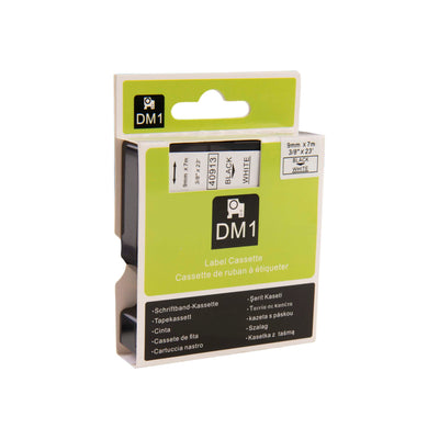 Dymo D1 Compatible 40913 (S0720680) tape zwart op wit 9 mm x 7 m