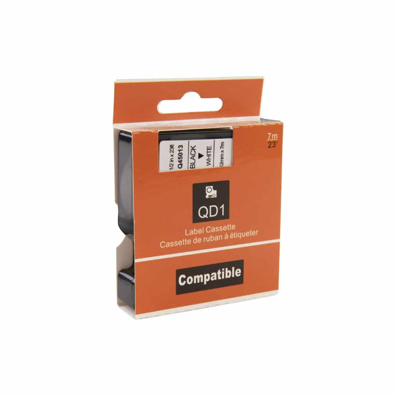 Dymo D1 Compatible 45016 (S0720450) tape zwart op blauw 12 mm x 7 m