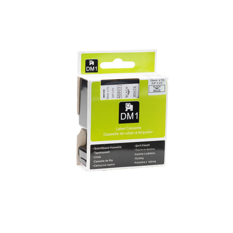 Dymo D1 Compatible 45803 (S0720830) tape zwart op wit 19 mm x 7 m
