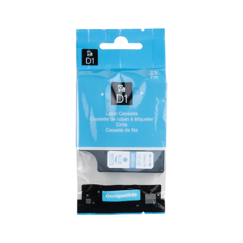 Dymo D1 Compatible 45014 (S0720540 ) tape blauw op wit 12 mm x 7 m