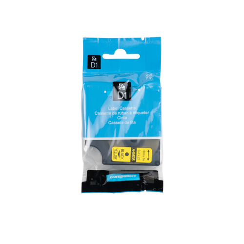 Dymo D1 Compatible 45811 (S0720910) tape wit op zwart 19 mm x 7 m