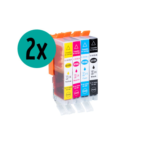 2 x pack économique CMJN compatible Canon CLI-551