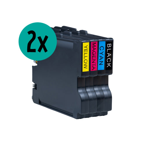 2 x pack économique CMJN compatible Ricoh GC21