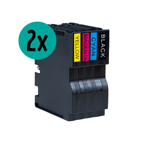 2 x pack économique CMJN compatible Ricoh GC41