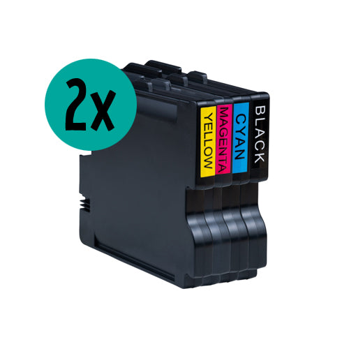 2 x pack économique CMJN compatible Ricoh GC31