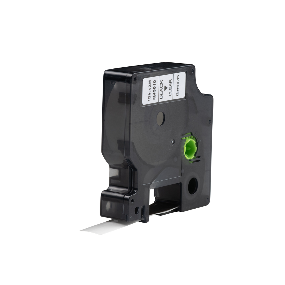 Dymo D1 Compatible 45010 (S0720500) tape zwart op transparant 12 mm x 7 m