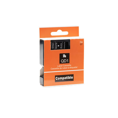 Dymo D1 Compatible 45021 (S0720610) tape wit op zwart 12 mm x 7 m