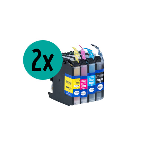 2 x Brother LC-127 compatible XL inktcartridge CMYK voordeelbundel