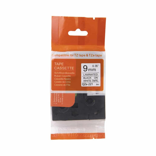 Brother Compatible TZe-325 tape wit op zwart 9 mm x 8 m
